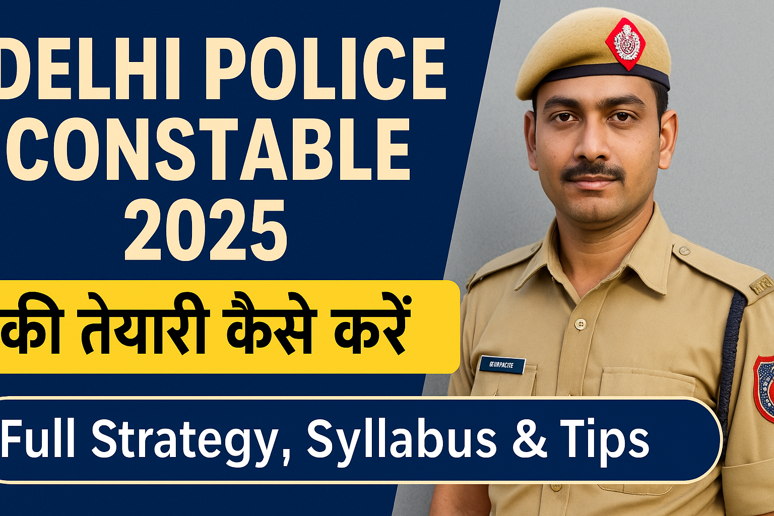 दिल्ली पुलिस कांस्टेबल 2025 तैयारी