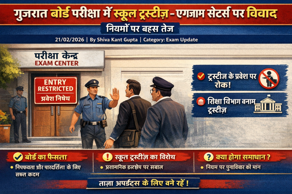 गुजरात बोर्ड परीक्षा में स्कूल ट्रस्टीज़-एग्जाम सेंटर्स पर विवाद, नियमों पर बहस तेज