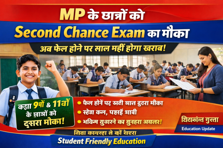 MP के छात्रों को Second Chance Exam का मौका – अब फेल होने पर साल नहीं होगा खराब