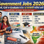 Government Jobs 2026 – 10th, 12th और Graduate के लिए नई सरकारी भर्तियां जारी