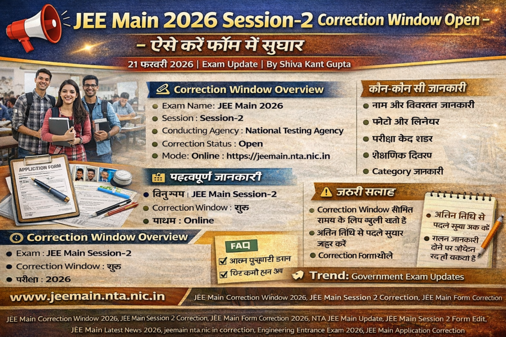 JEE Main 2026 सत्र-2 सुधार खिड़की